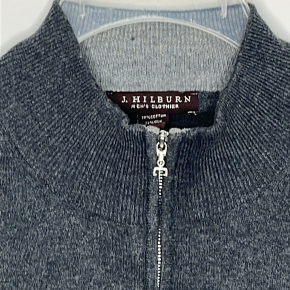 J. Hilburn Mens Clothier XL long sleeve quarterzip, cotton, silk, cashmere blend - Picture 2 of 9